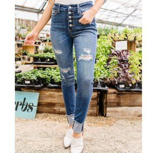 Judy Blue Buttons Holes & Cuffs Jeans